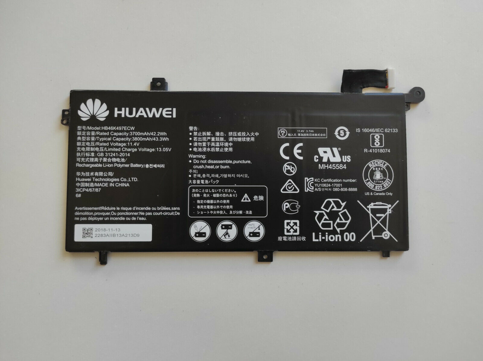 42.2Wh Huawei MateBook D(i5/8G/128G 1TB) Battery