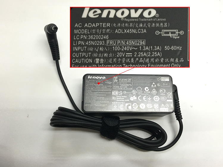 45W Lenovo Ideapad 100-15IBY 80MJ002SIV AC Adapter Charger Power Supply