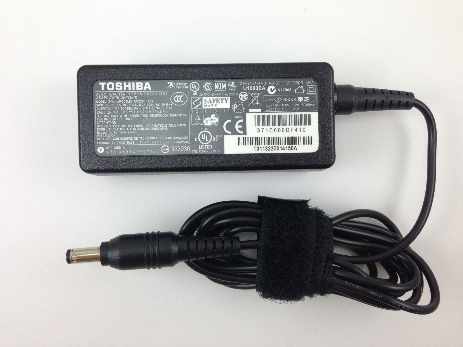 45W Toshiba Satellite L950D-107 AC Adapter Power Charger Cable
