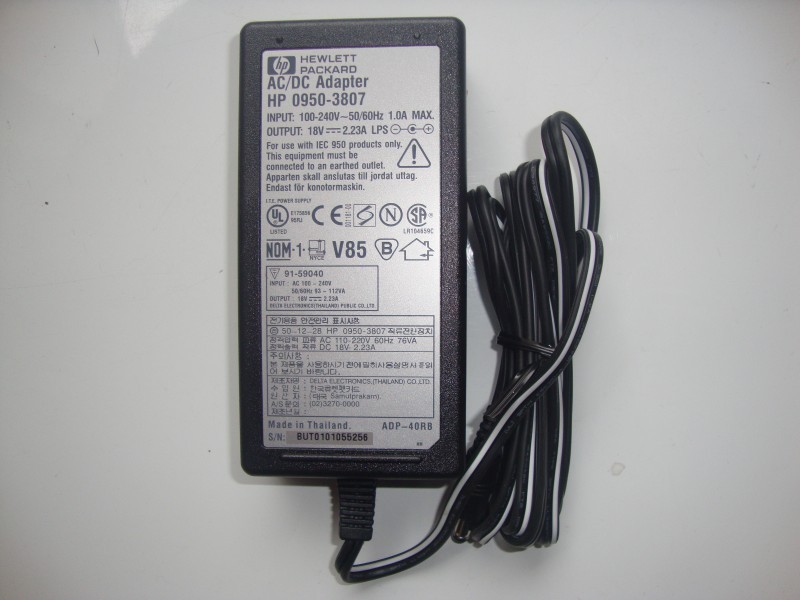 18V 2.23A HP T45xi C6670A Printer AC Power Adapter Charger Cord