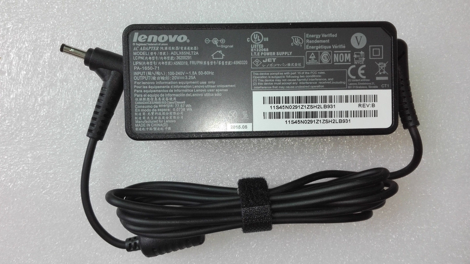 65W Lenovo IdeaPad 510S-14ISK 80TK0063MH AC Power Adapter Charger